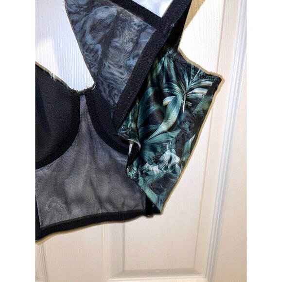 VICTORIA'S SECRET Very Sexy Shine Bling Bead Strap Bra Top Tropical Palm - Picture 16 of 16